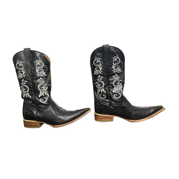 Admirable Boots Mantaray Print Leather Snip Toe Western Cowboy Matching Belt main image 8